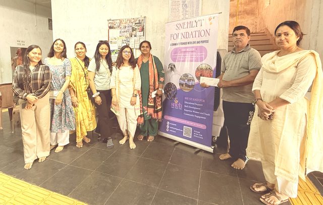A visit and donation drive at a blind school