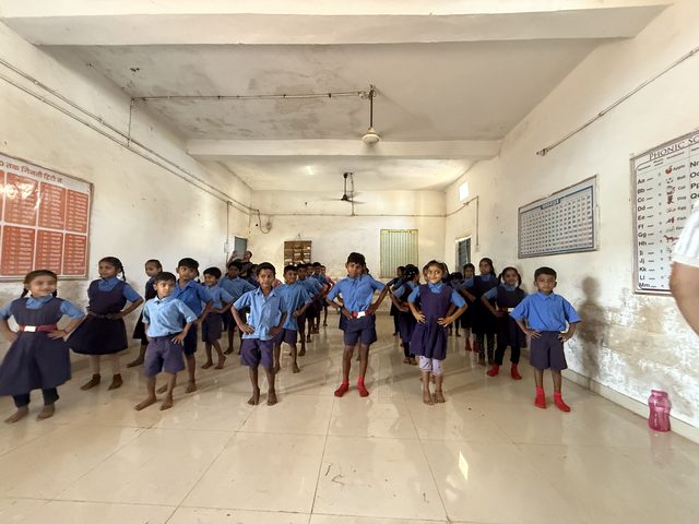 A dance class in full swing